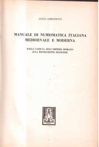 Manuale numismatica - manuale, di